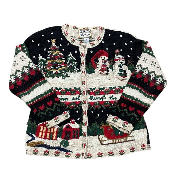 90s Y2K Heirloom Collectibles Sweater Womens S Christmas...